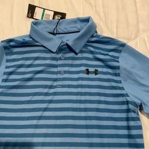 Blue striped UA polo Large Boys